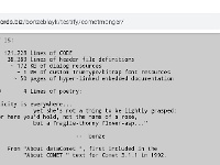 1997-06-14 - DATACOMET IS 121,228 lines of CODE - 38,389 lines of definitions - 50 pages of documentation - Bonze Annette Rose Blayk FKA Kevin Eric Saunders WAS and IS Author of COMET and its successors